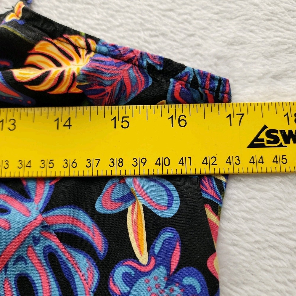 Vans Floral Slip Dress Womens Small Black Tropical Adjustable Strap Vacation - Picture 11 of 15
